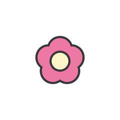 Sakura flowers icon, cherry blossom vector illustration