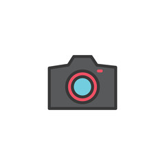 camera icon colorline vector illustration