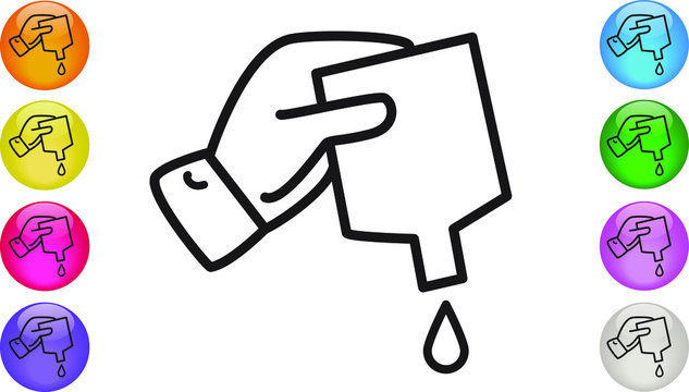 Hand pouring lotion or liquid soad symbol icon, sanitizer gel. Washing, Disinfecting concepts. Vector illustration EPS 10.