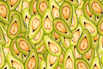 Lots of avocados cut in half