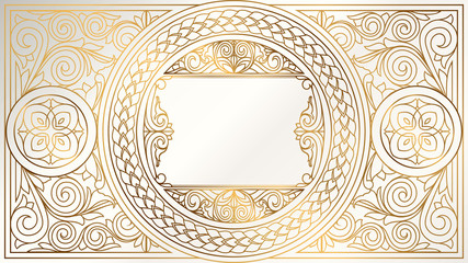 Golden ornate decorative vintage design