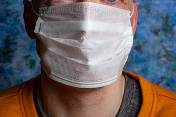 medical mask on the male face