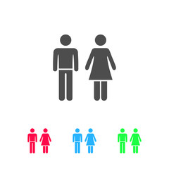 Man and woman icon flat