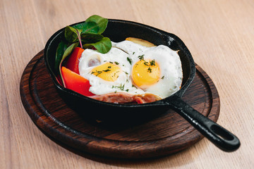 Delicious professionally served food on a tray