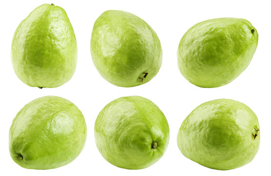 guava isolated on white background, clipping path, full depth of field