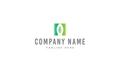 Vector logo on which an abstract image of a leaf embodying environmental protection.