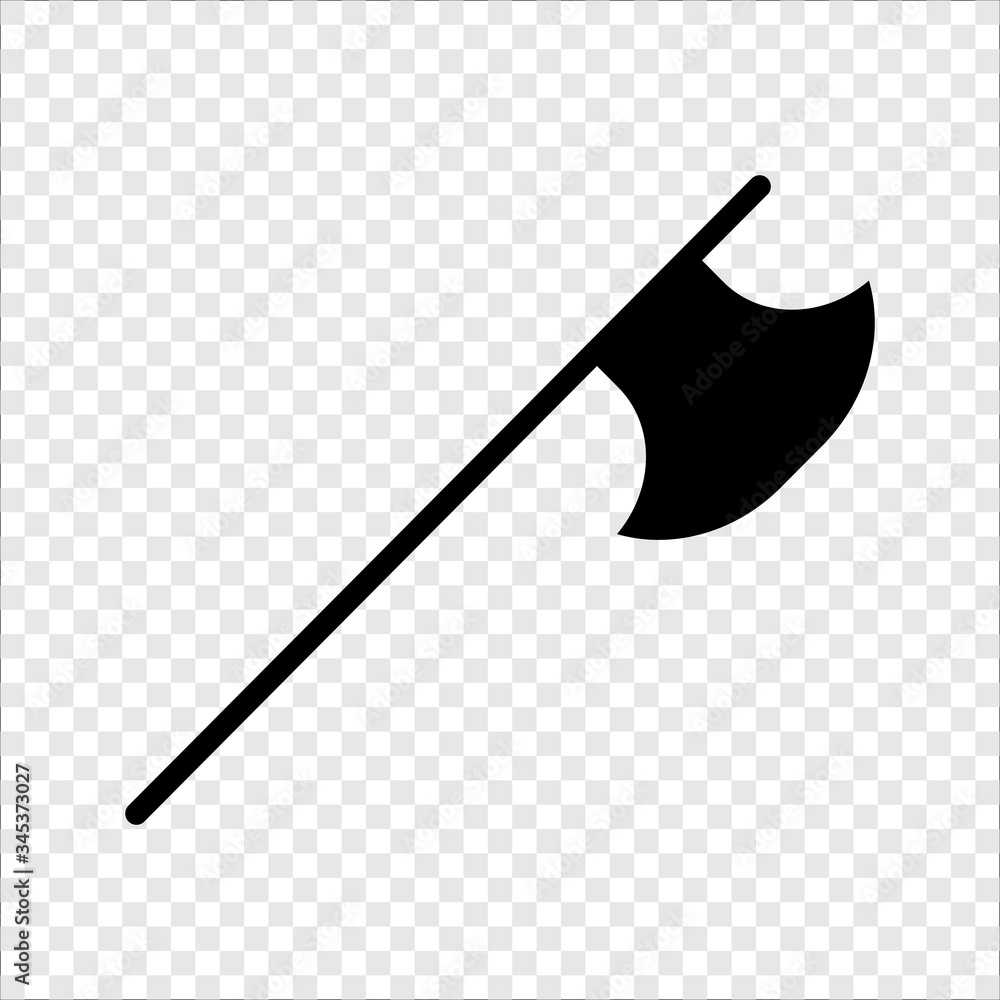 Poster axe icon vector on transparent grid