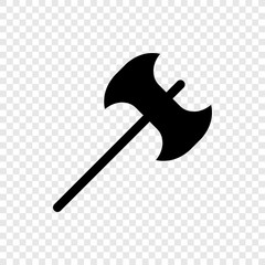 Axe icon on transparent grid