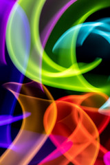 Naklejka premium Beautiful Vibrant Curve Wave Light Motion Background Smoke Style 