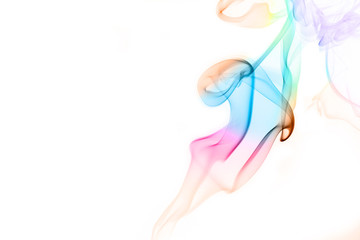 Plakat Abstract colored smoke on white background