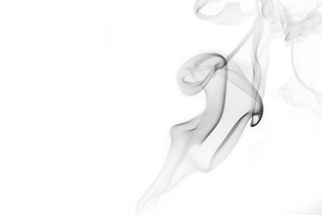 Plakat Abstract grey smoke on white background
