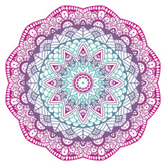 Vector round abstract circle. Mandala style. Decorative element, colored circular design element.