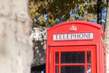 Obraz premium Eine klassische alte Telefonkabine in London, England