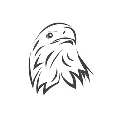 Vector Head of an Eagle. Black. Logo. Mascot. illustration. on white background