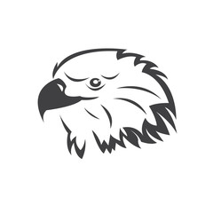 Vector Head of an Eagle. Black. Logo. Mascot. illustration. on white background