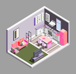 apartment isometric vector