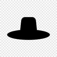 Hat icon, vector on transparent grid