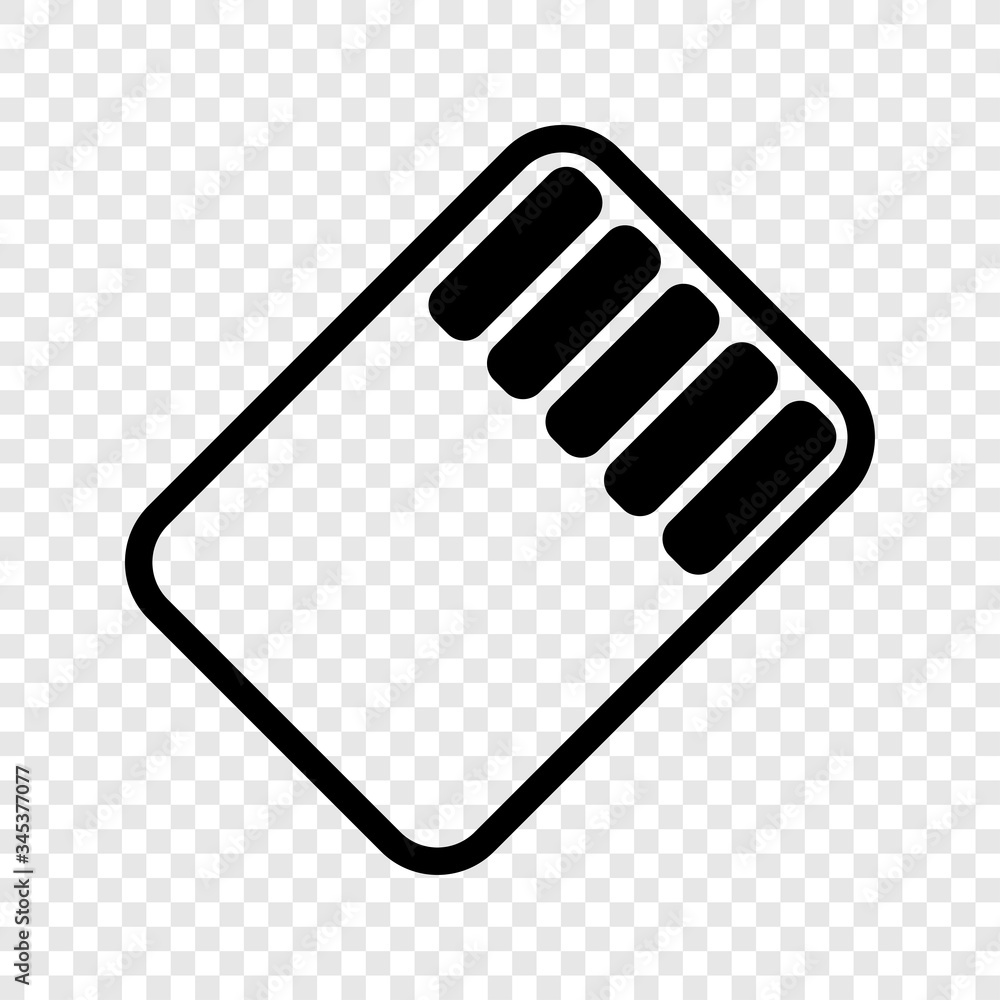 Poster memory card icon on transparent grid