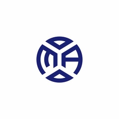 MA monogram logo with abstract shapes in modern style
