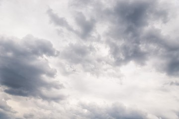 Dramatic gray clouds in the sky. Beautiful gray and white cloudy sky