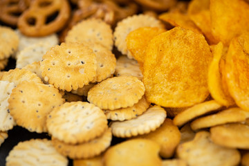 Mixed Snacks (close up shot; selective focus)