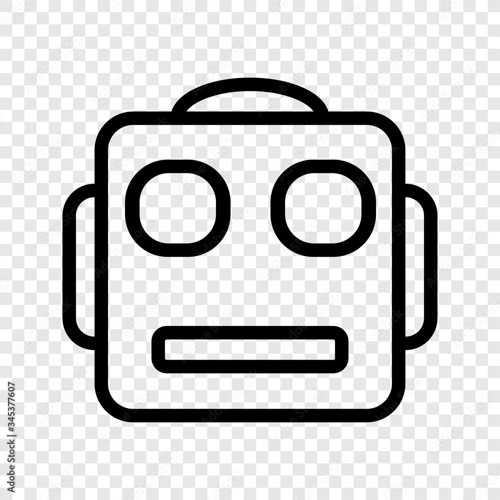 Poster robot icon on transparent grid