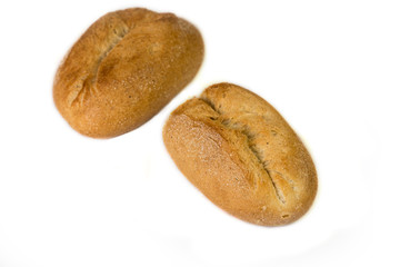 Two Organic Light Buns On White Ground