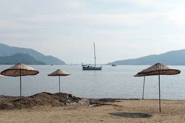 On the beach in the sea city of Marmaris. Turkey
