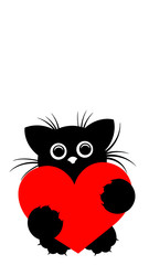 cat with heart