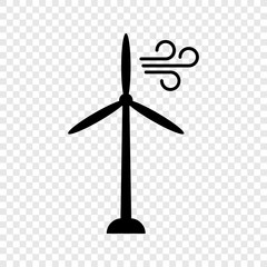 Windmill icon on transparent grid