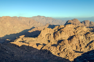 Fototapeta premium Beautiful mountain landscape, view from Mount Moses in Egypt on the Sinai Peninsula