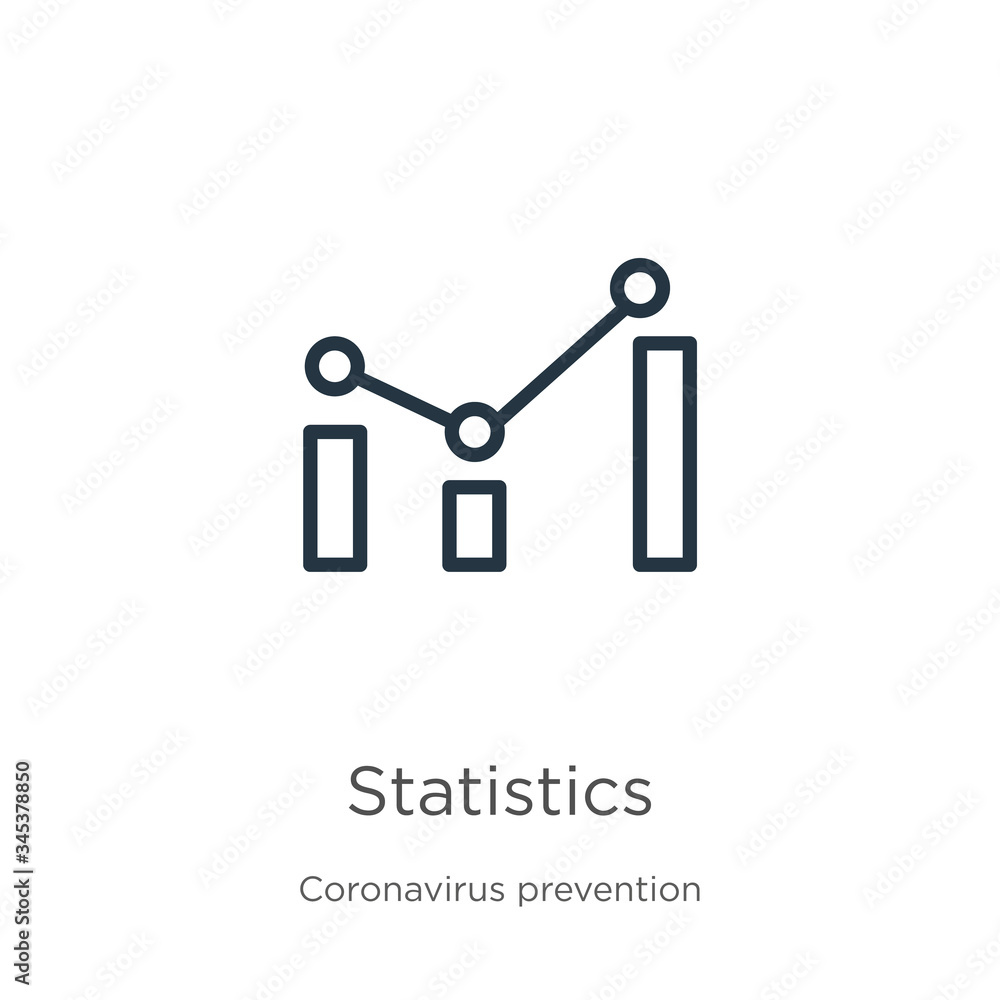 Poster statistics icon. thin linear statistics outline icon isolated on white background from coronavirus p