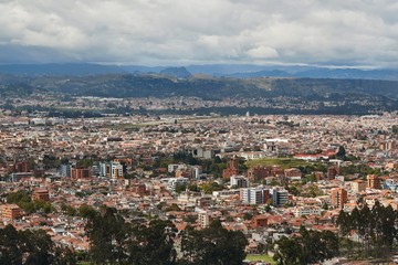 Fototapeta na wymiar Cuenca, Ecuador, view over the colonail town