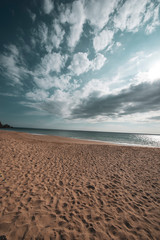 Enchanted beachs of ecuador with sunset