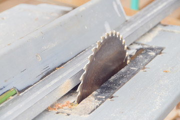 disk saw with table close up