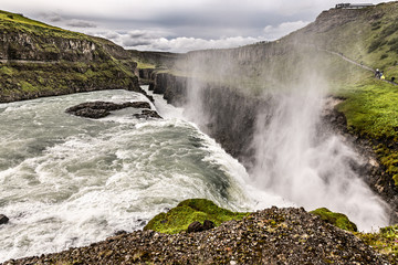 Gullfoss waterfall along the golden circle, Iceland