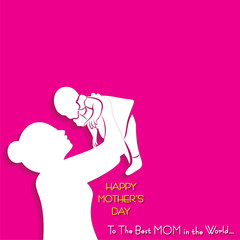 Happy Mother`s Day Greeting, banner or poster,best mom ever concept