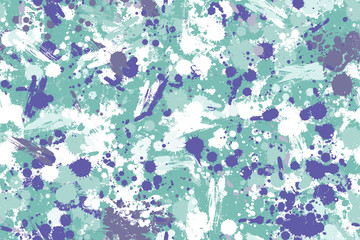 Seamless pattern with paint drops and brush strokes. Artistic background. Design for fabrics, postcards, banners.