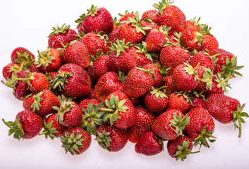 fresh ripe strawberries isolated on white background