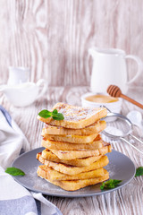 Delicious french toast with Powdered Sugar