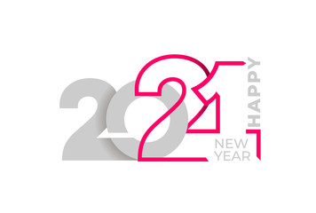 Happy New Year elegant design of colored 2021 logo numbers. Typography for 2021 save the date luxury designs and new year celebration invite. Isolated on white background. Vector illustration.