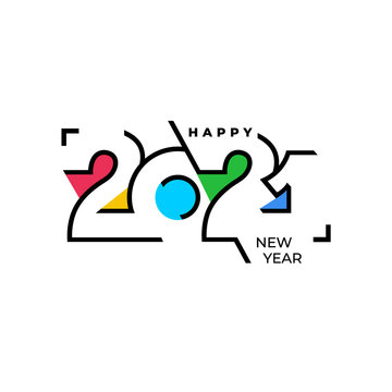 Happy New Year elegant design of colored 2021 logo numbers. Typography for 2021 save the date luxury designs and new year celebration invite. Vector illustration. Isolated on white background.