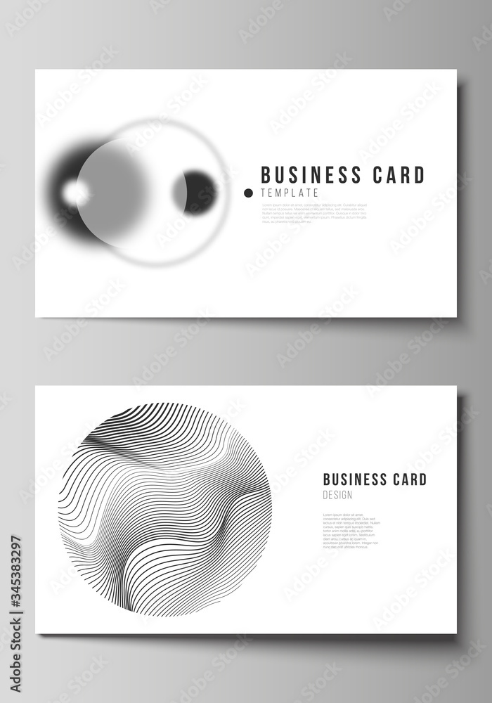 Aufkleber vector illustration of the editable layout of two creative business cards design templates. geometri