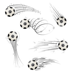 Color Soccer Ball Action Icon Set. Vector