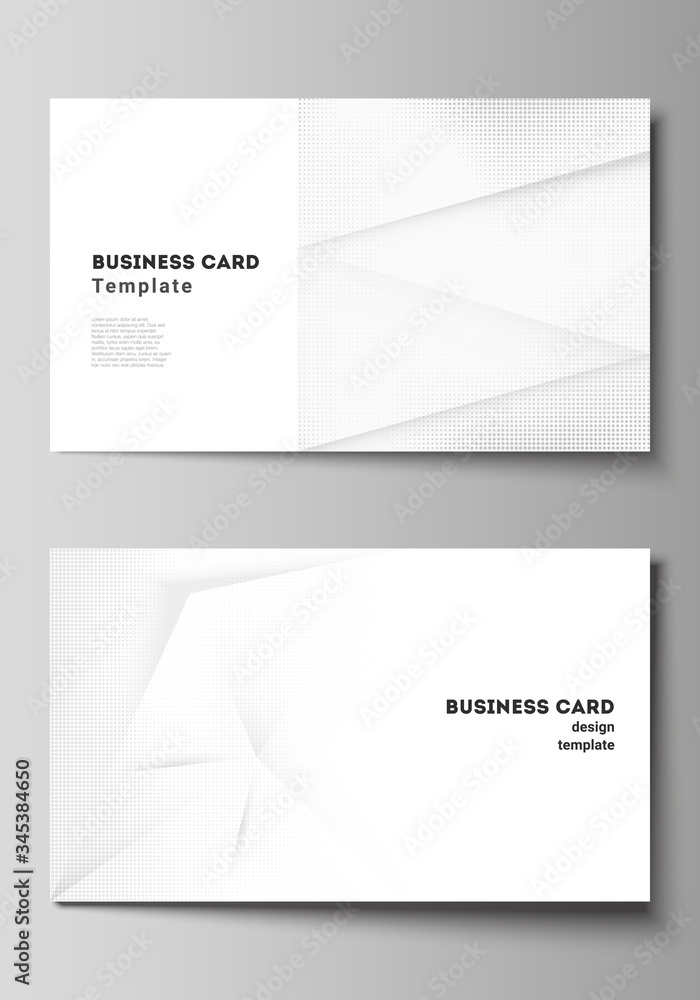 Poster vector layout of two creative business cards design templates, horizontal template vector design. ha