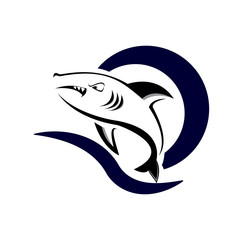 Shark design logo simple vector