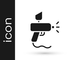 Grey Paint spray gun icon isolated on white background.  Vector Illustration