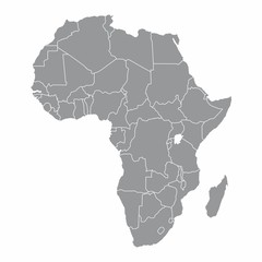 Africa gray map