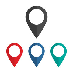 Map pointer flat icon isolated on white background. Vector illustration.