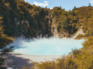 Hot springs in New Zealand, blue lagoon